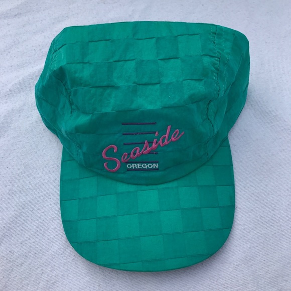 Vintage Other - Rare Oregon Neon Checkered 80s Retro Dad Hat